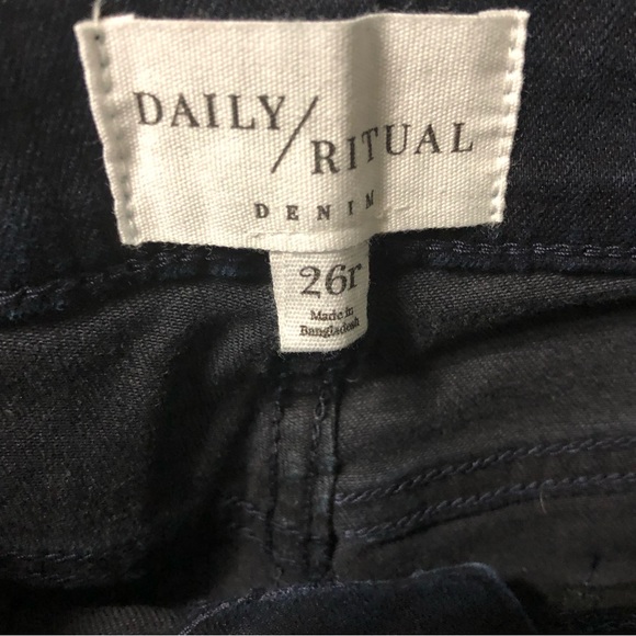 Slim Fit Jeans Dark Blue Stretch by Daily Ritual Women’s Size Waist 26 X 29 NEW - Picture 7 of 11